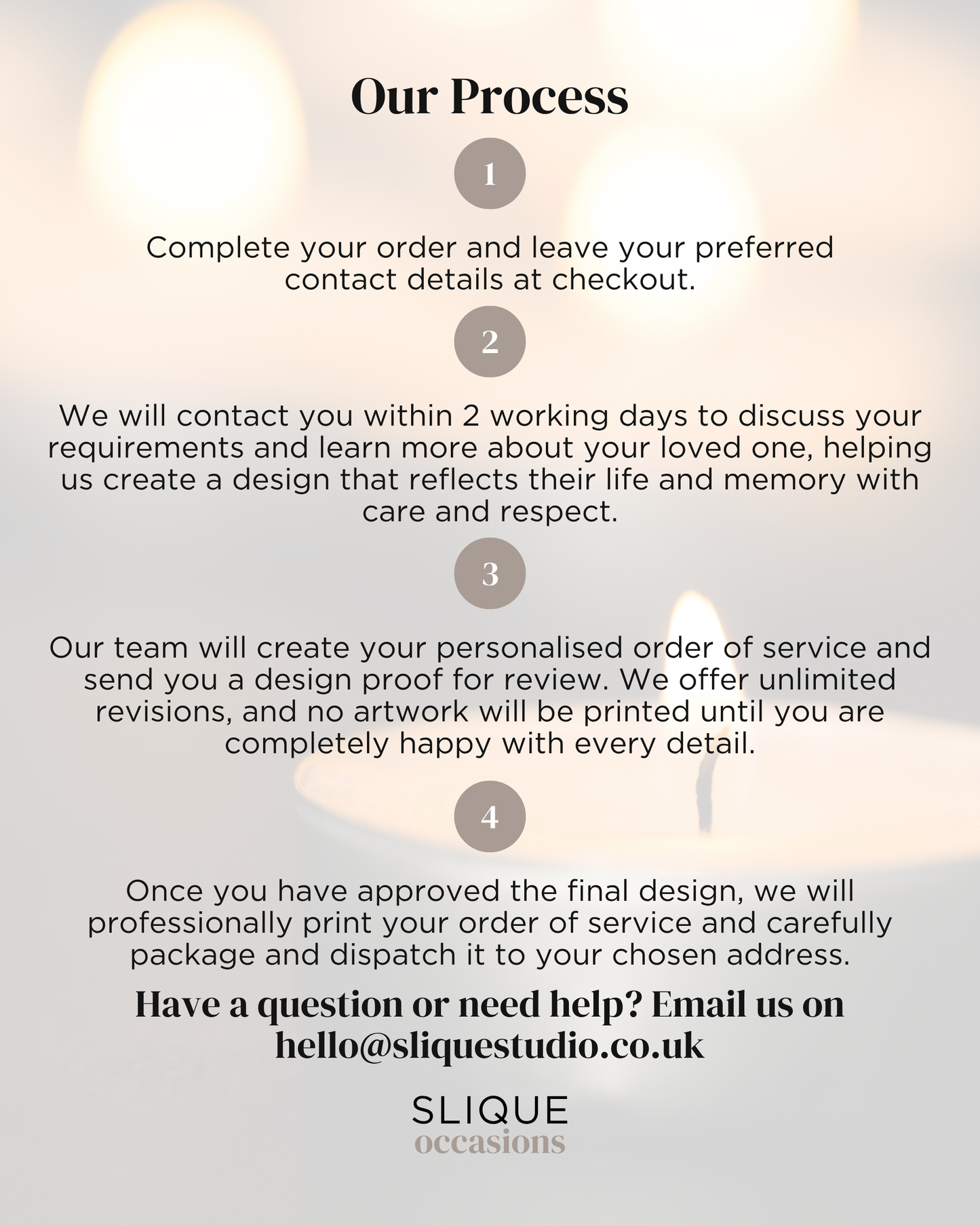 Custom Order of Service