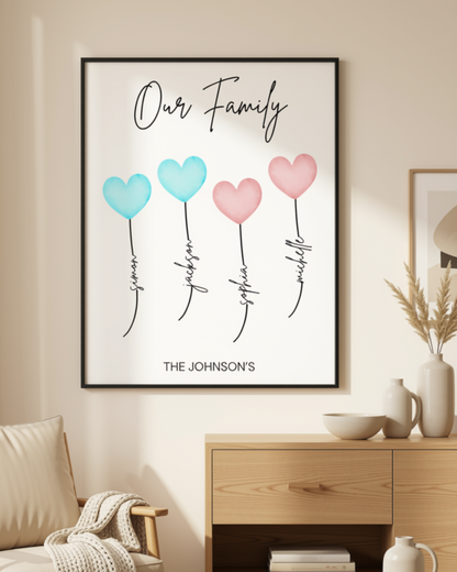 Family Balloon Print