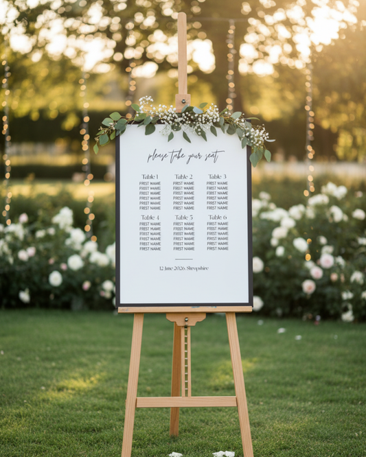 Custom Wedding Seating Plan Board